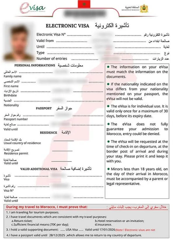 Example: Morocco eVisa