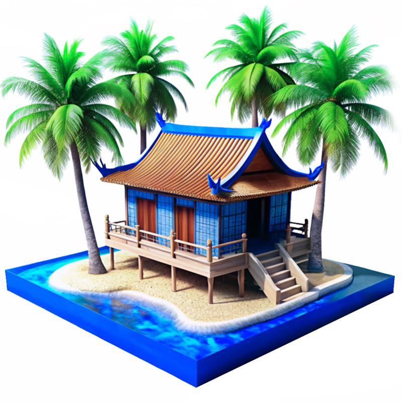 Vietnam House on the Beach 3D Model, Vietnam Visa